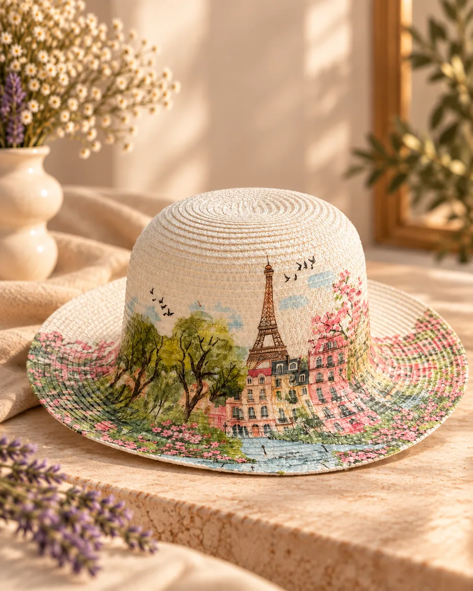 Decorated beach hat