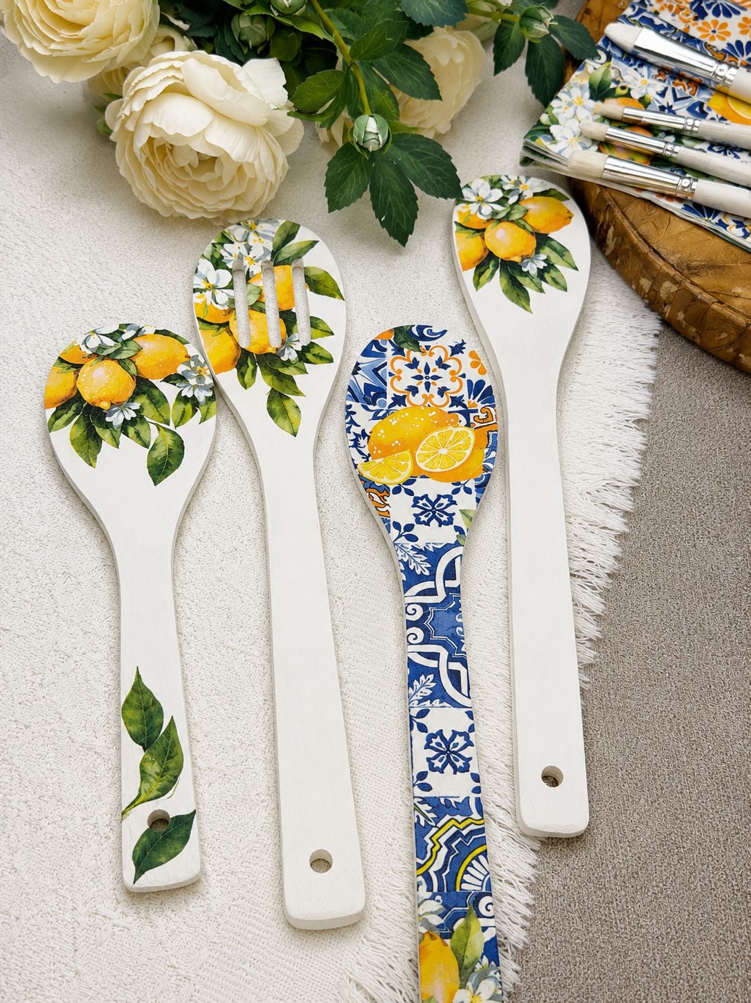 Hand decorated wooden spoons